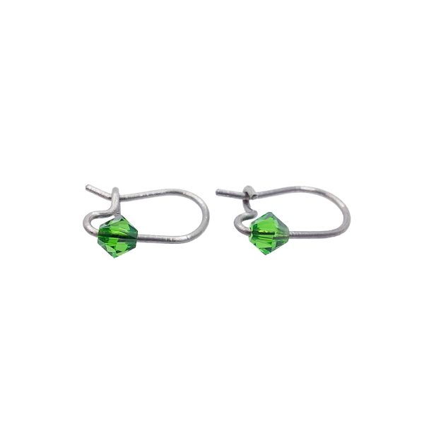 Titanium earrings for children, Green (2)