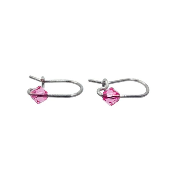 Titanium pink earrings for children