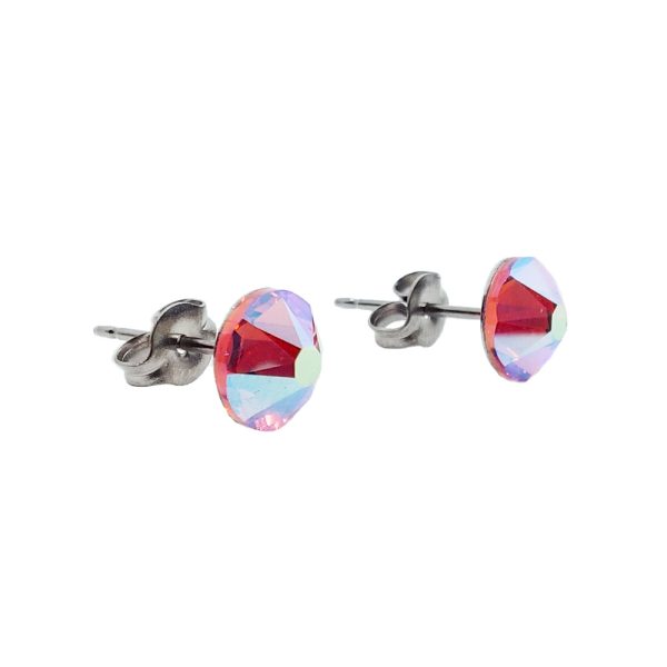 Rose Aurore Boreale Titanium Earrings