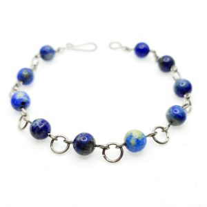 Titanium bracelet with Lapislazuli