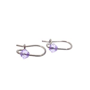 Titanium earrings for children Swarovski Violet