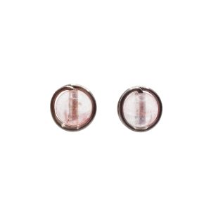 Cherry quartz pure titanium earrings