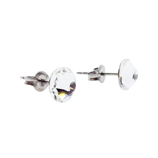 Crystal pure titanium earrings