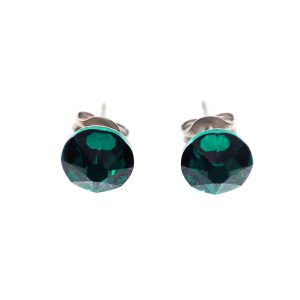 Emerald pure titanium earrings