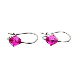 Fuchsia pure titanium earrings for children