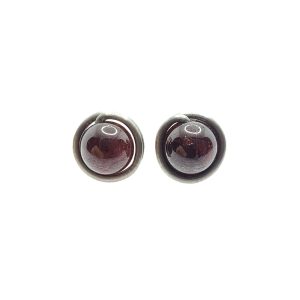 Garnet pure titanium earrings