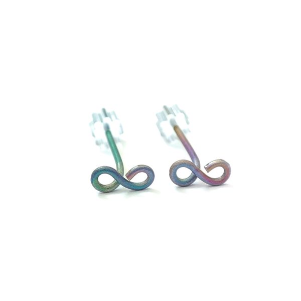 Infinite pure titanium earrings