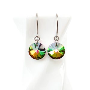 Pure titanium earrings with Swarovski Vitrail