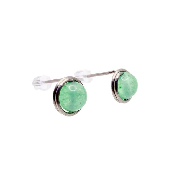 Pure titanium earrings with aventurine