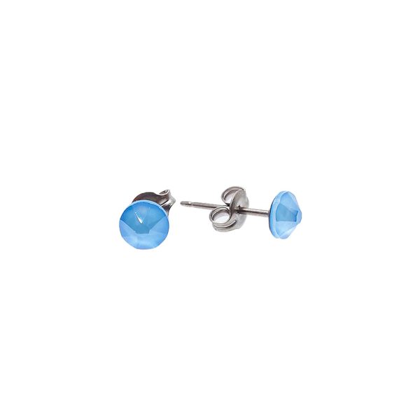 Summer Blue pure titanium earrings